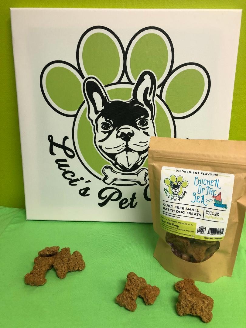 Chicken of the Sea - All Natural "Tuna" Dog & Puppy Treats - Disobedient Biscuits 6 oz. Pouch