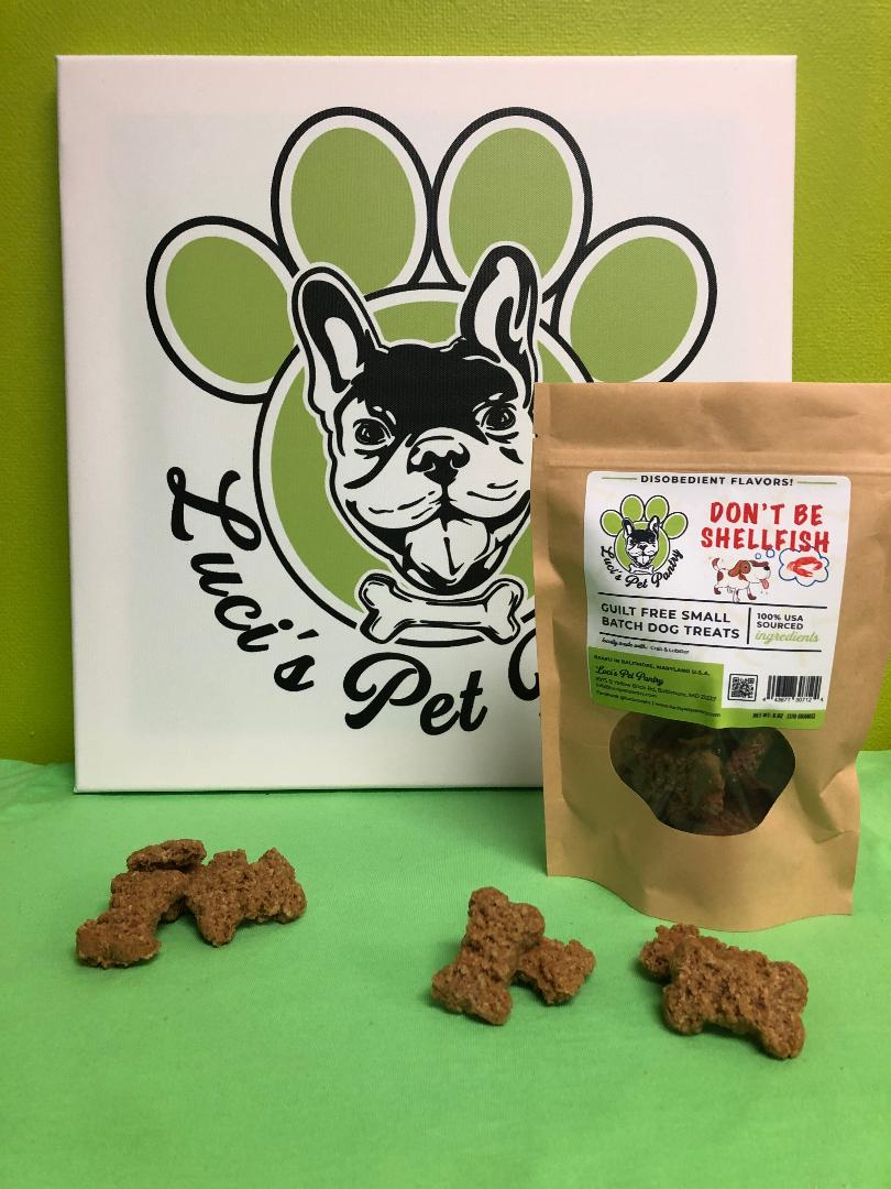 Don't Be Shellfish - All Natural "Crab & Lobster" Dog & Puppy Treats - Disobedient Biscuits 6 oz. Pouch