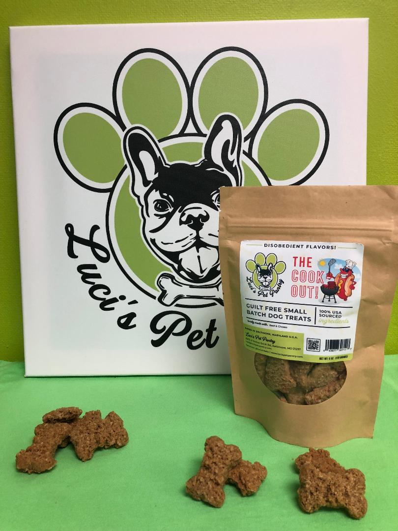 The Cookout - All Natural "Beef & Cheese" Dog & Puppy Treats - Disobedient Biscuits 6 oz. Pouch