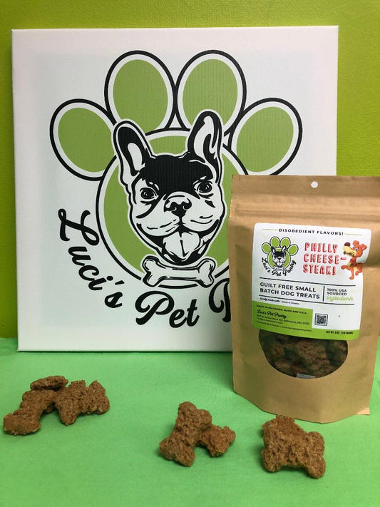 Philly Cheesesteak - All Natural "Steak & Cheese" Dog & Puppy Treats - Disobedient Biscuits 6 oz. Pouch