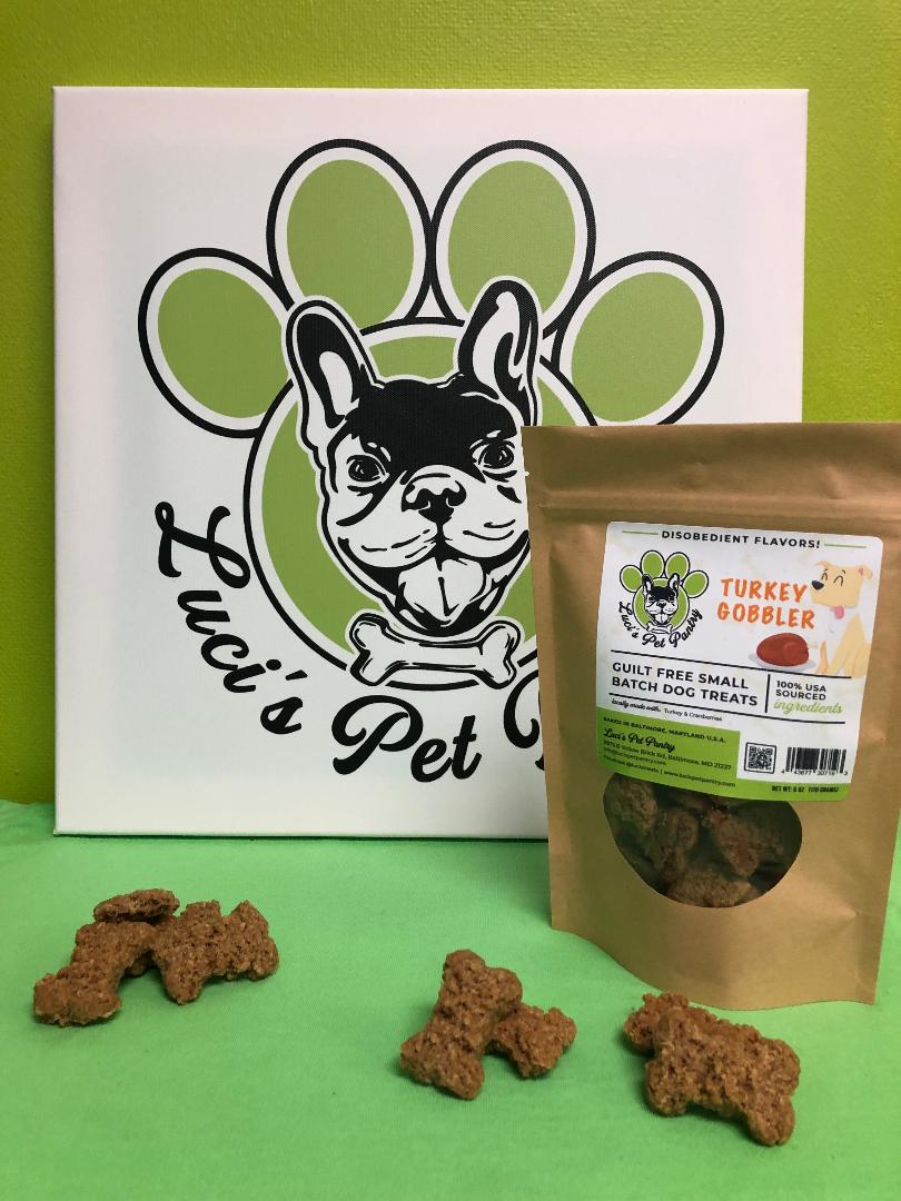 Turkey Gobbler - All Natural "Turkey & Cranberry" Dog & Puppy Treats - Disobedient Biscuits 6 oz. Pouch