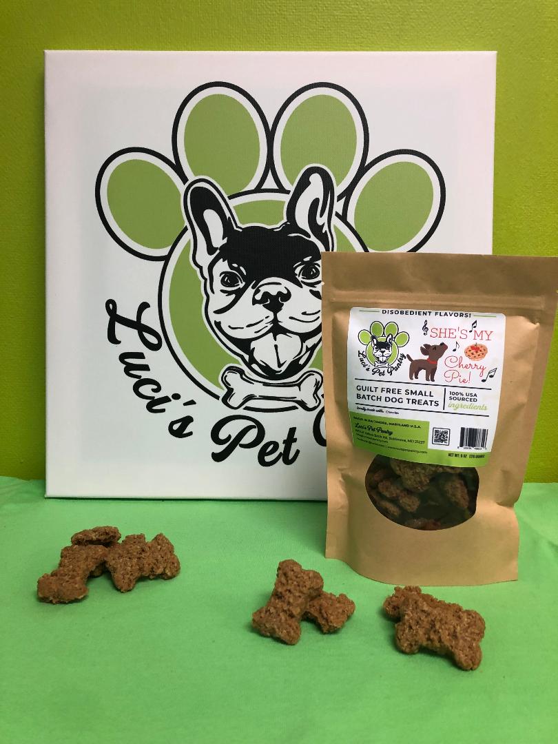 She's My Cherry Pie - All Natural "Cherry" Dog & Puppy Treats - Disobedient Biscuits 6 oz. Pouch