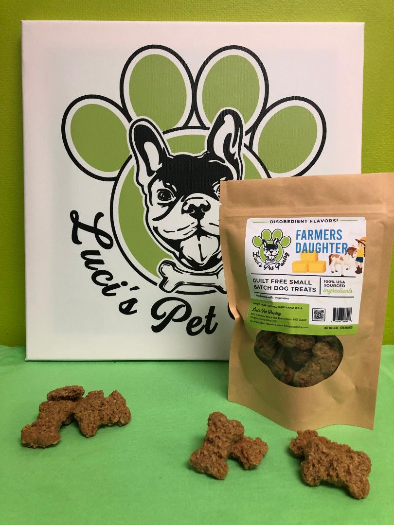 Farmer's Daughter - All Natural "Vegetable" Dog & Puppy Treats - Disobedient Biscuits 6 oz. Pouch