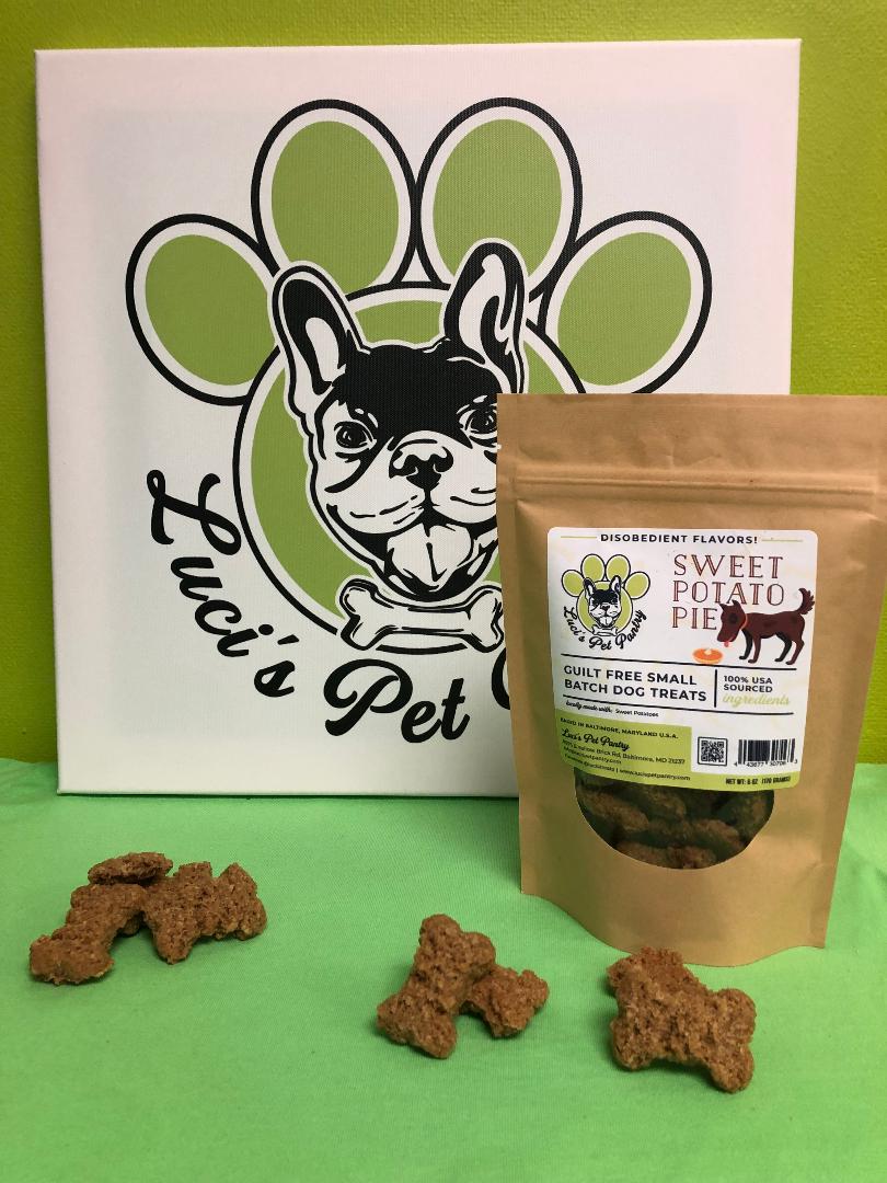 Sweet Potato Pie - All Natural "Sweet Potato" Dog & Puppy Treats - Disobedient Biscuits 6 oz. Pouch