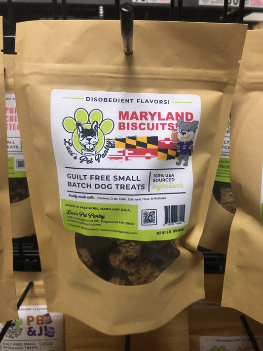 Maryland Biscuits - All Natural "Chicken, Crab, & Corn" Dog & Puppy Treats - Disobedient Biscuits 6 oz. Pouch