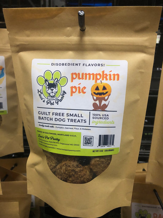 Pumpkin Biscuits - All Natural "Pumpkin" Dog & Puppy Treats - Disobedient Biscuits 6 oz. Pouch