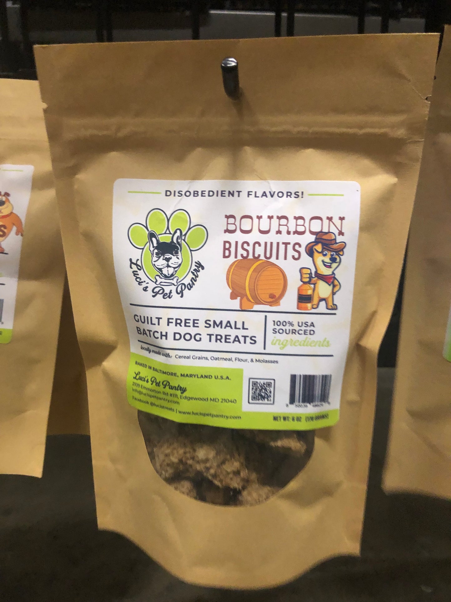 Wine Biscuits - All Natural "Cheese & Crackers" Dog & Puppy Treats - Disobedient Biscuits 6 oz. Pouch