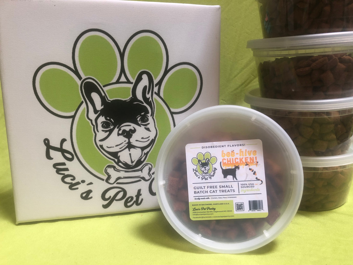 Behive Chicken - All Natural "Chicken" Cat & Kitten Treats - Disobedient Tub of Cat Treats