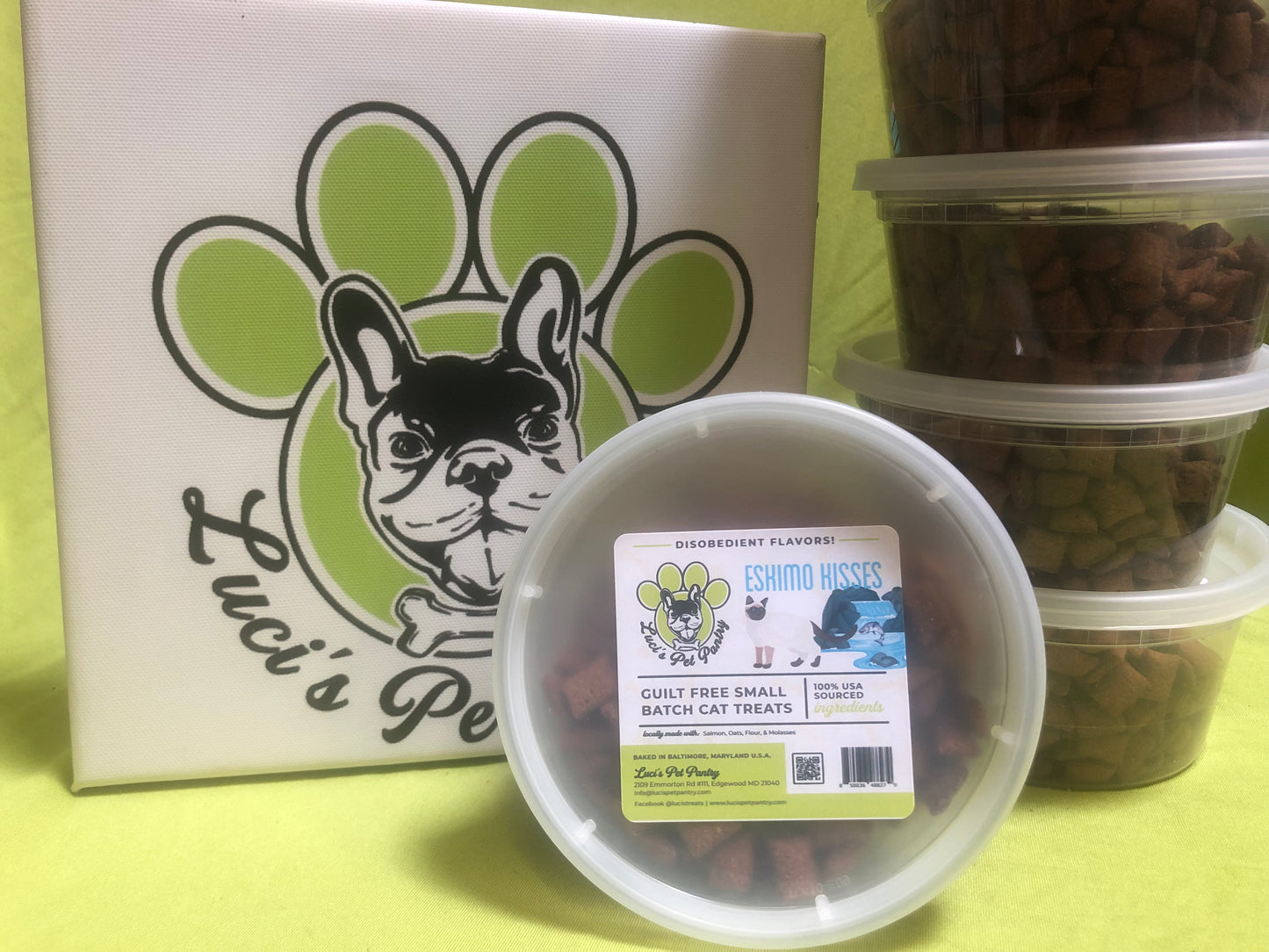 Eskimo Kisses - All Natural "Salmon" Cat & Kitten Treats - Disobedient Tub of Cat Treats