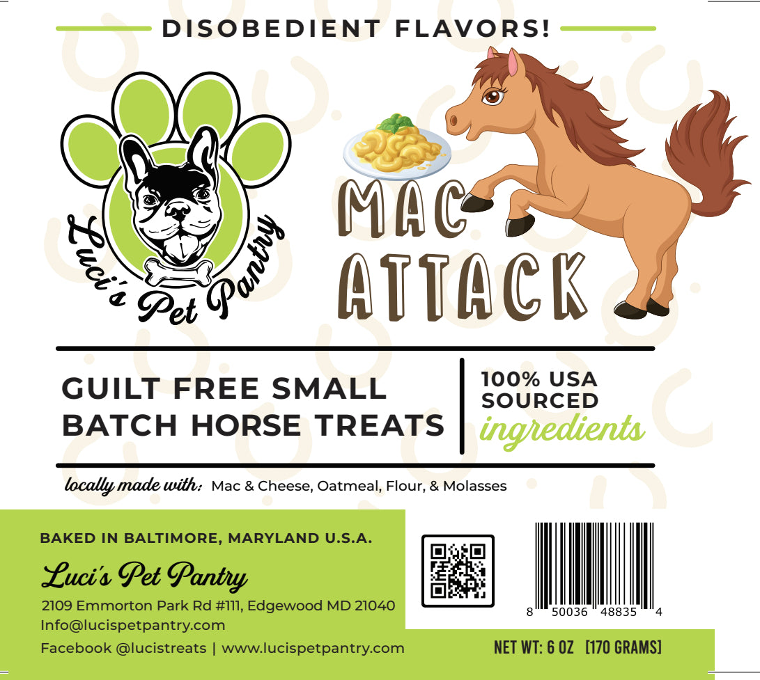 American Apple Pie - All Natural "Apple" Horse Treats - Disobedient Biscuits 6 oz. Pouch