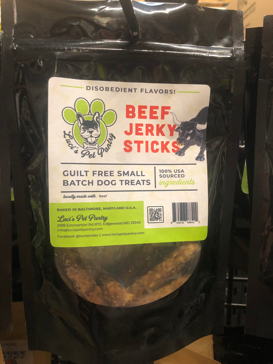 Beef Sticks - All Natural Single Ingredient Dog & Puppy Jerky Treats - 2 oz. Pouch