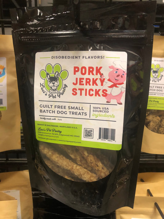 Pork Sticks - All Natural Single Ingredient Dog & Puppy Jerky Treats - 2 oz. Pouch