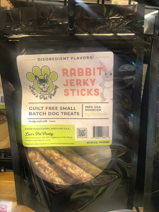 Rabbit Sticks - All Natural Single Ingredient Dog & Puppy Jerky Treats - 2 oz. Pouch