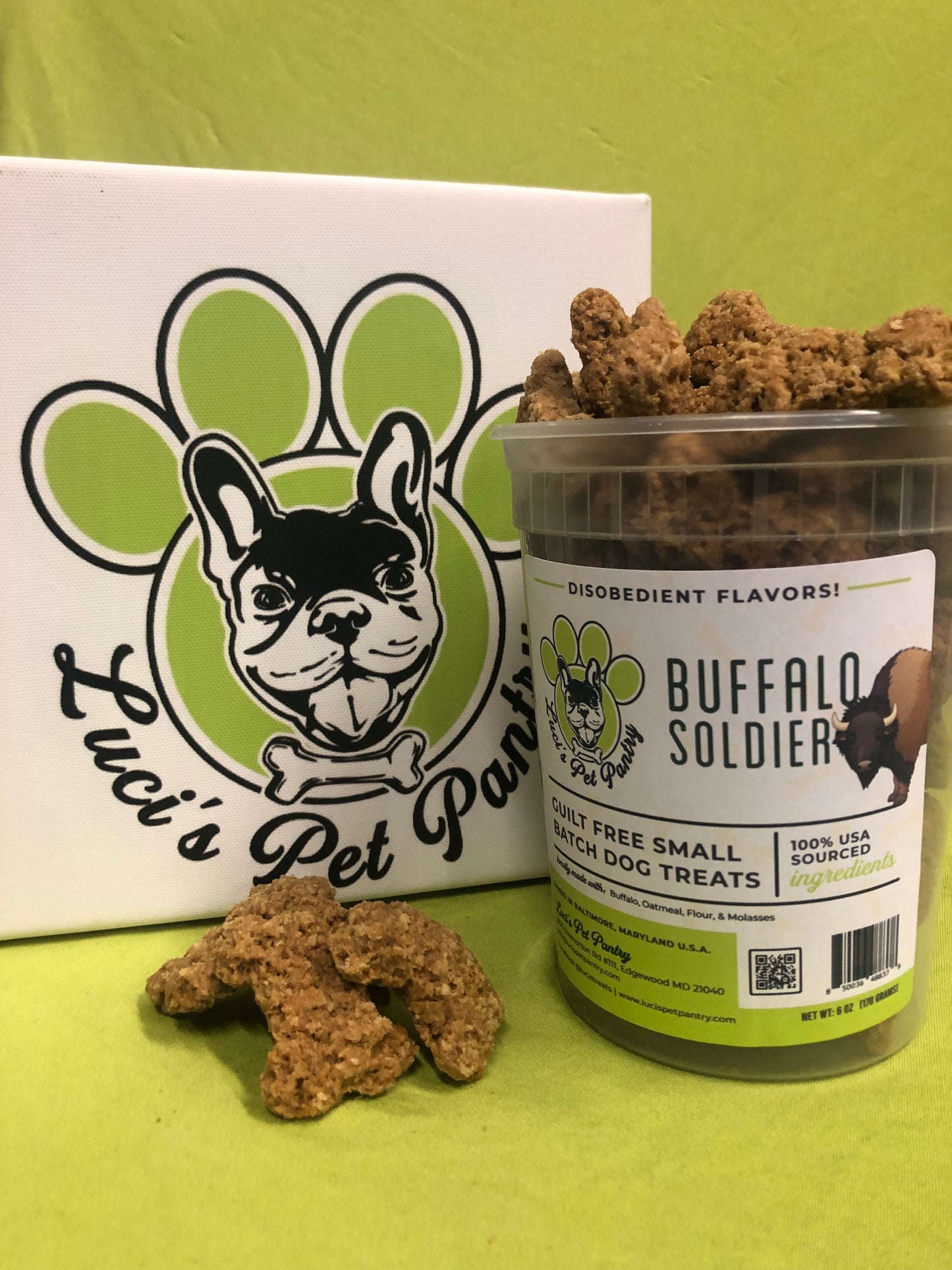 Buffalo Soldier - All Natural "Bison" Dog & Puppy Treats - Disobedient Tub of Biscuits