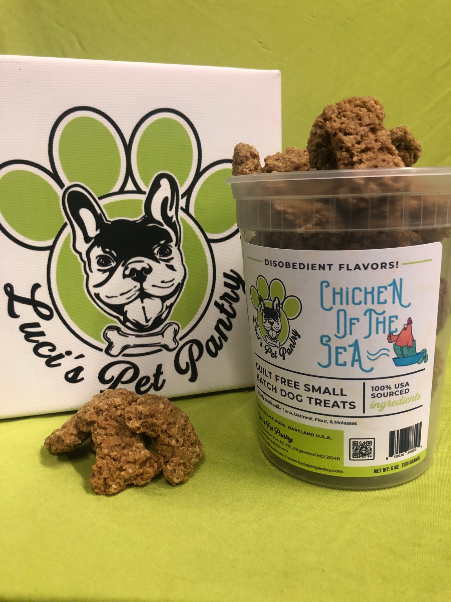 Chicken of the Sea - All Natural "Tuna" Dog & Puppy Treats - Disobedient Tub of Biscuits