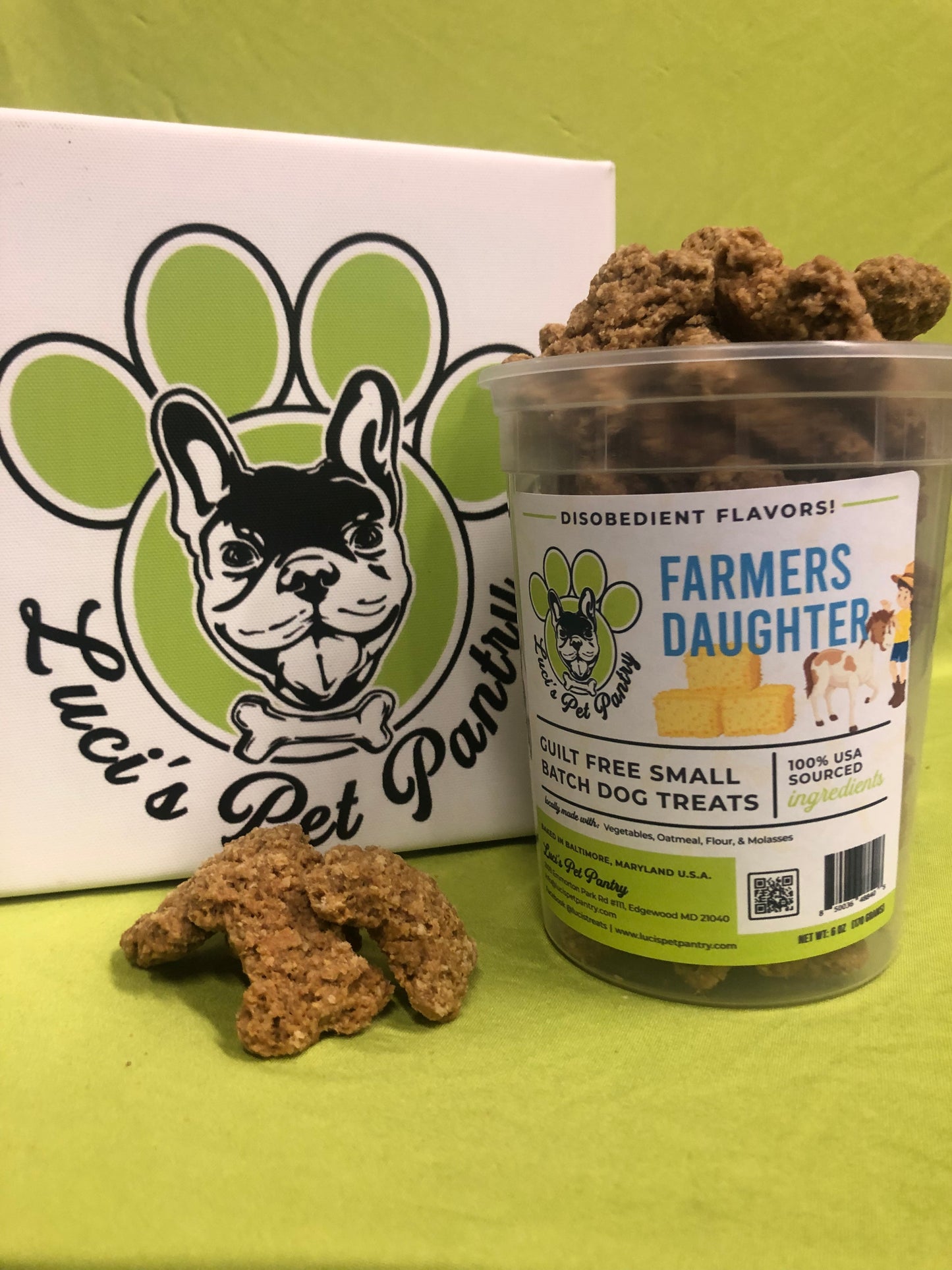 Farmer's Daughter - All Natural "Vegetable" Dog & Puppy Treats - Disobedient Tub of Biscuits