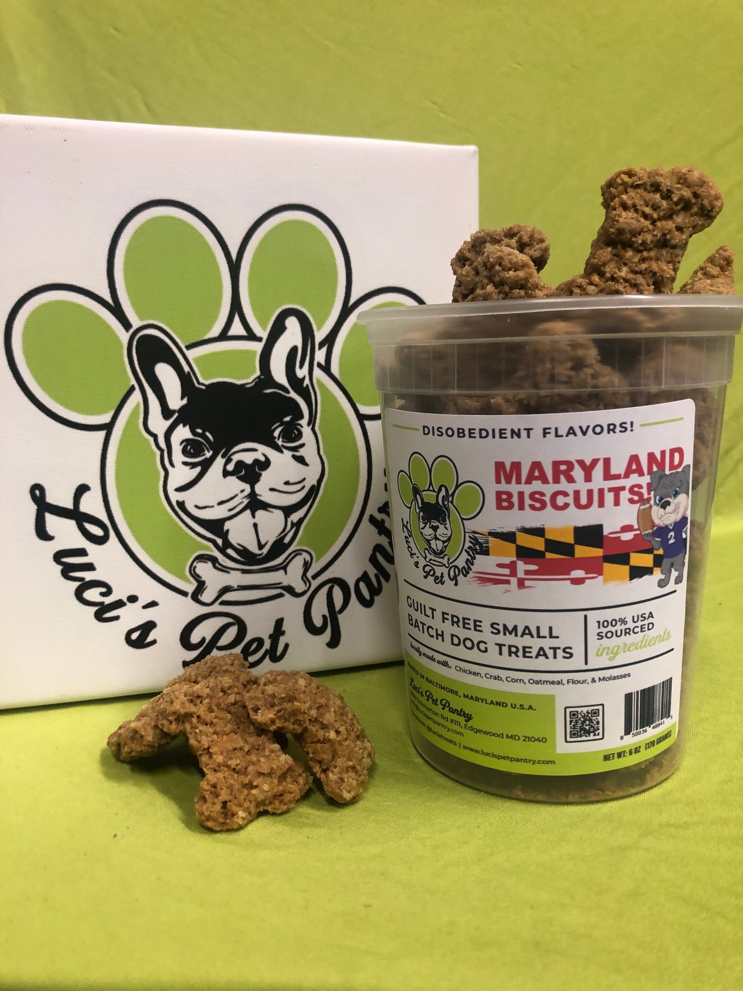 Maryland Biscuits - All Natural "Chicken, Crab, & Corn" Dog & Puppy Treats - Disobedient Tub of Biscuits