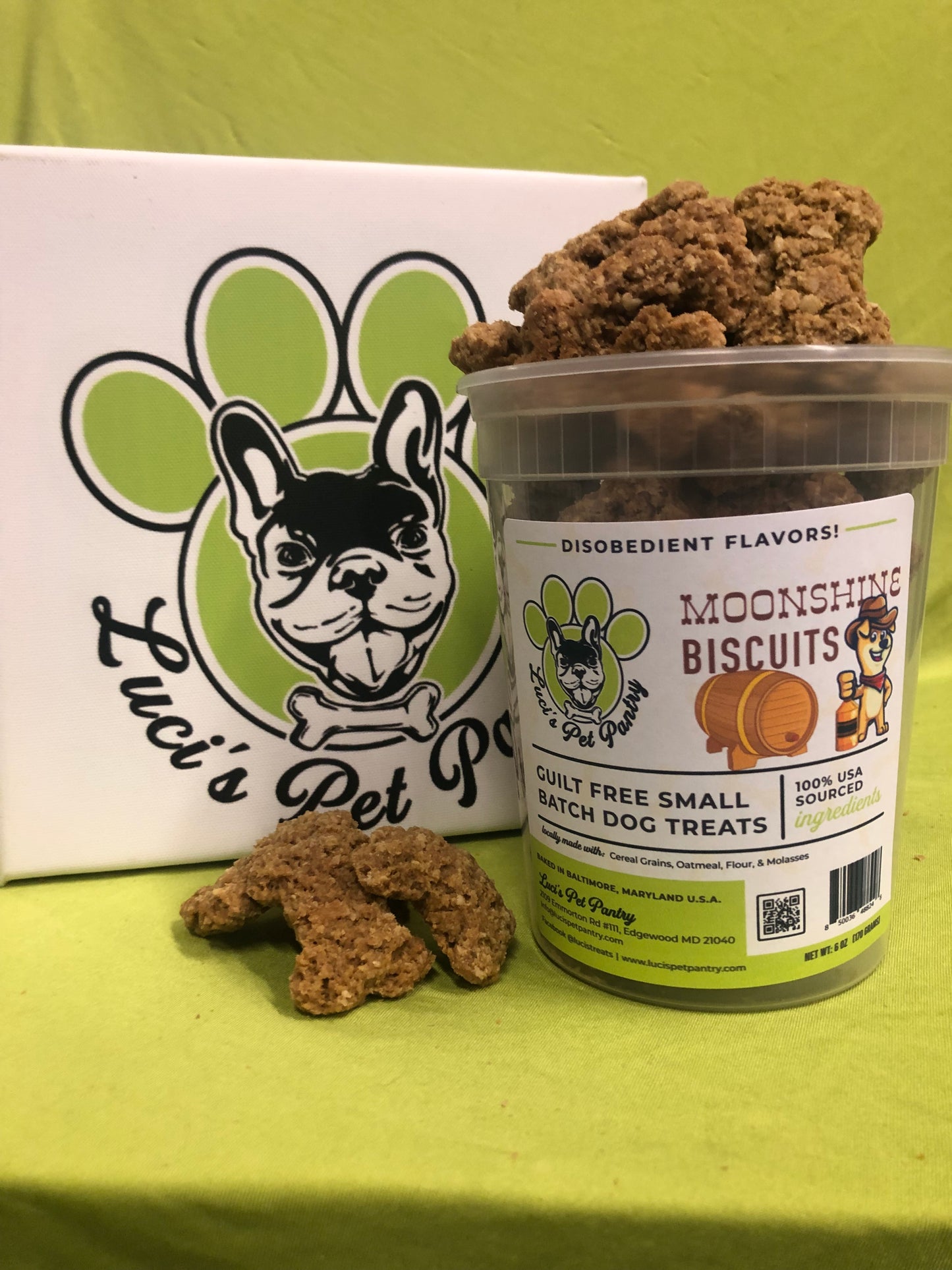 Moonshine Biscuits - All Natural "Cereal Grains" Dog & Puppy Treats - Disobedient Tub of Biscuits