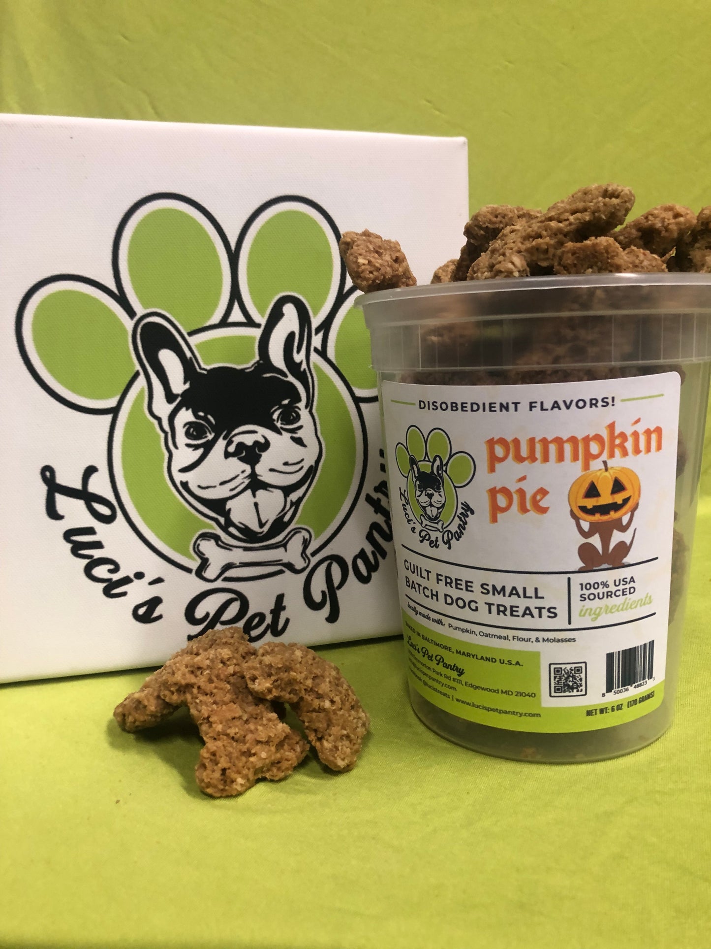 Pumpkin Pie - All Natural "Pumpkin" Dog & Puppy Treats - Disobedient Tub of Biscuits