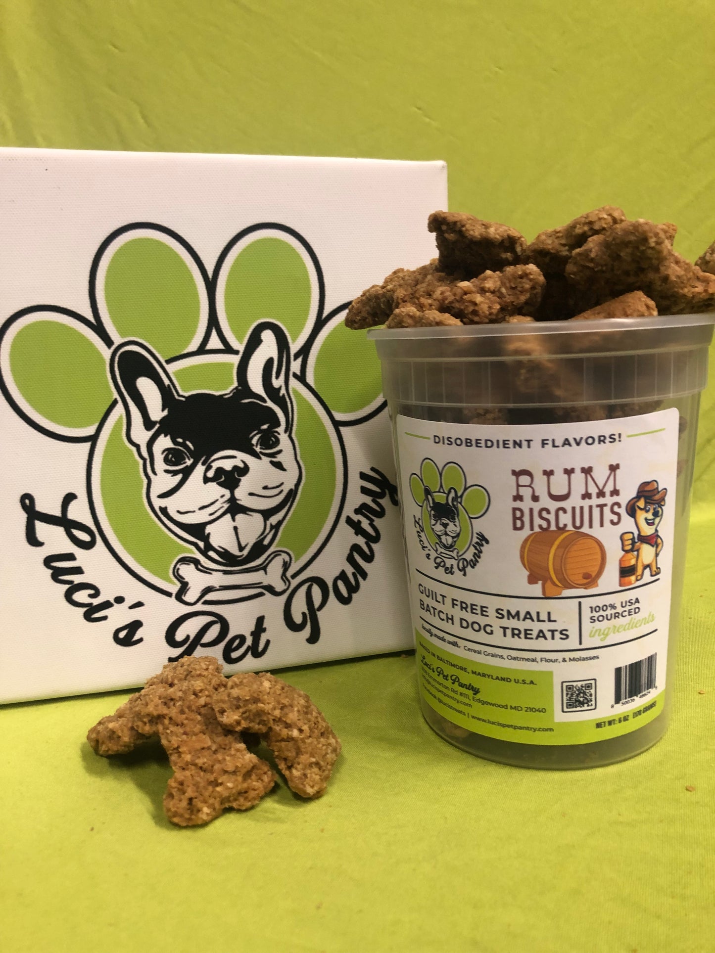 Rum Biscuits - All Natural "Cereal Grains" Dog & Puppy Treats - Disobedient Tub of Biscuits